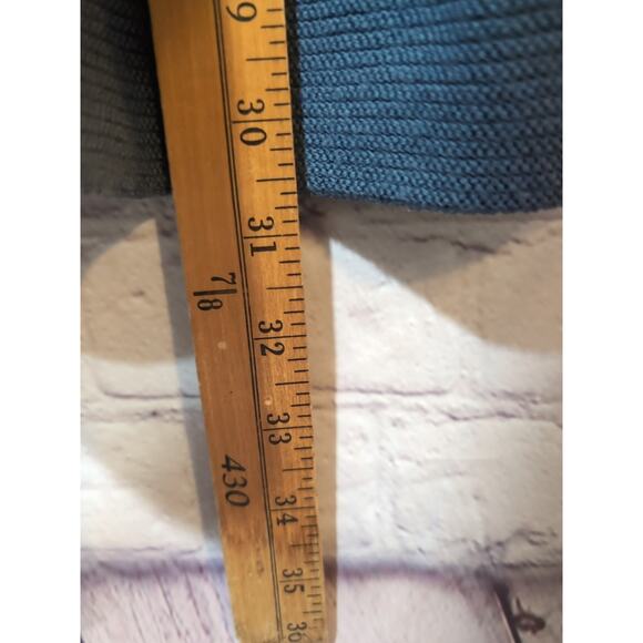 VOYAGE By Marina Rinaldi Gray Blue Wide 3/4 Sleeve Tunic Sweater Merino Wool L - Picture 13 of 13